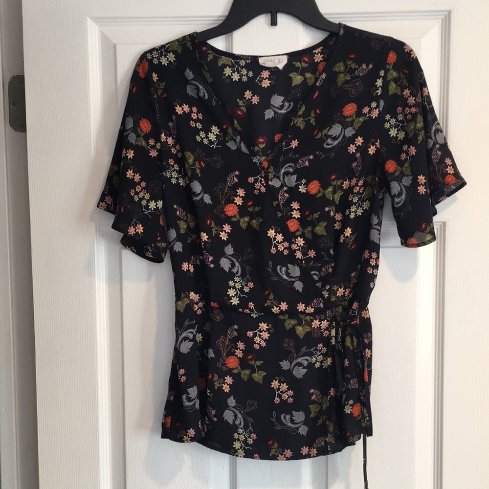 Silky Sienna Sky Floral Top